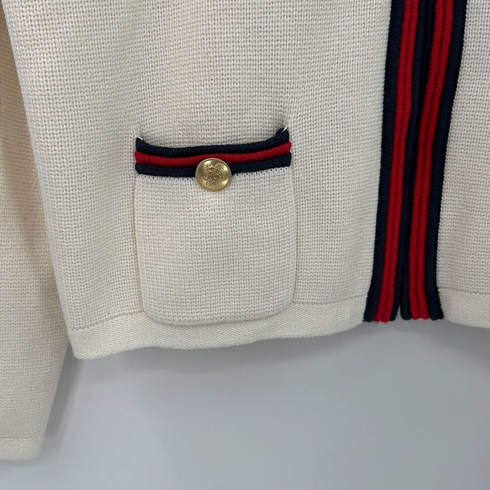 J.Crew Womens Cream Emilie Contrast Trim Ribbed Cardigan Size XXL - Picture 6 of 12